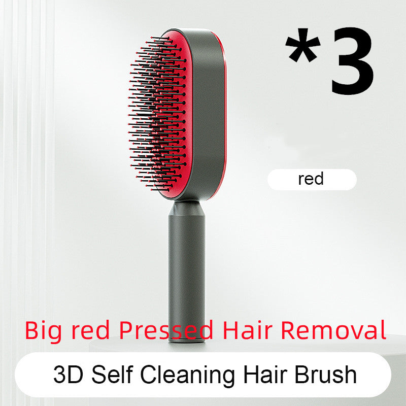 One-Click Self-Cleaning Hair Brush for Women – Anti-Static Scalp Massager