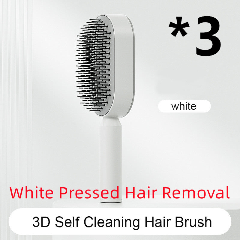 One-Click Self-Cleaning Hair Brush for Women – Anti-Static Scalp Massager